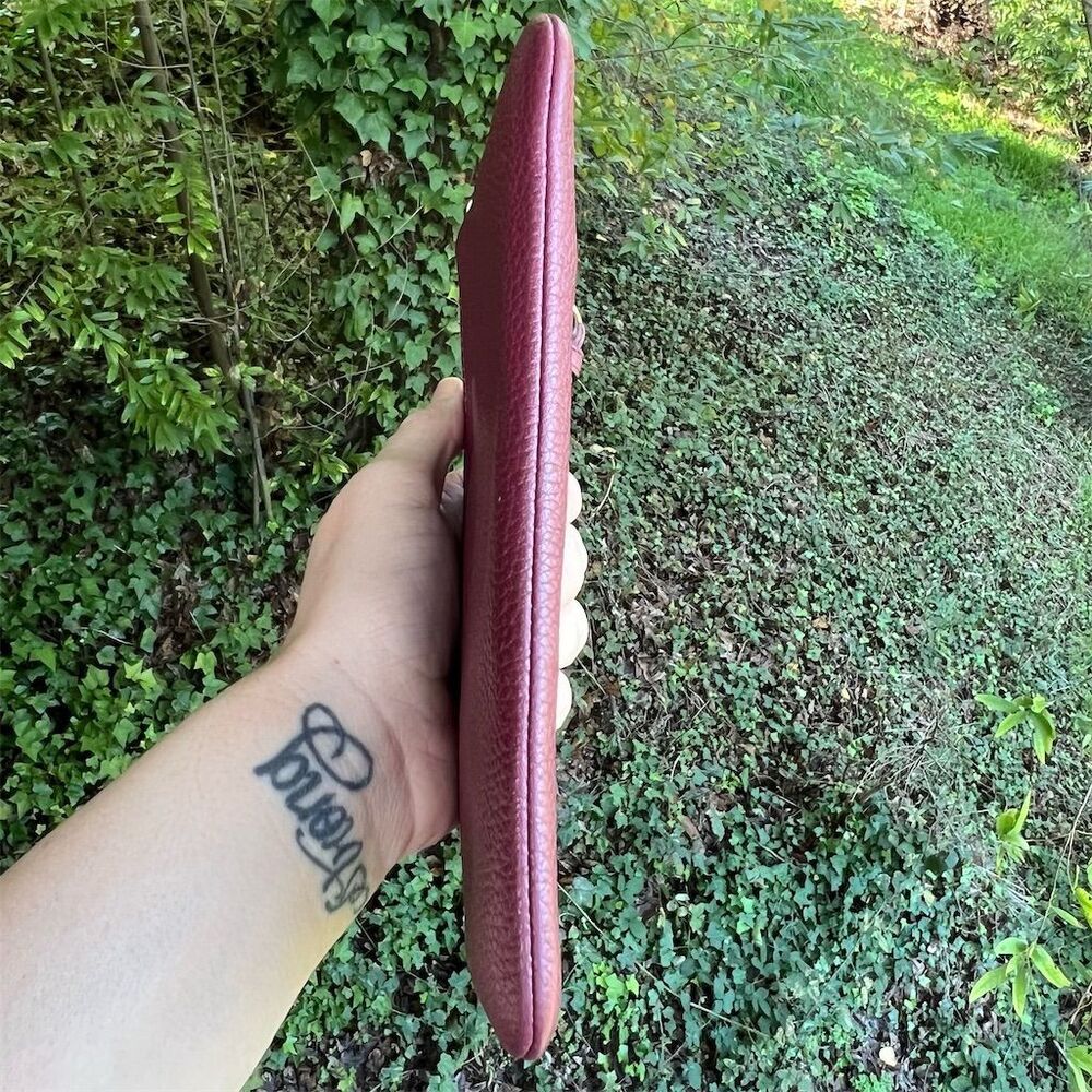 COACH Women's Pebble Leather Wristlet Wallet Vintage Mauve w Gold Hardware NWT - Picture 4 of 11